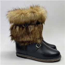 Унты мужские короткие мех “Койот” кожаные на войлочной подошве