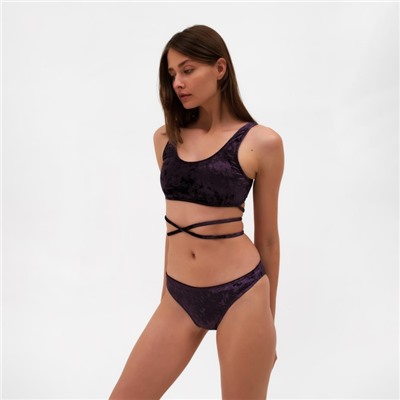 Купальник раздельный с завязками женский MINAKU, фиолетовый, размер 48