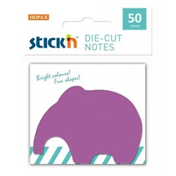 Бумага для заметок с клеевым краем Stick`n 50л "Слон" фиолетовый 21780 (1065742) Hopax