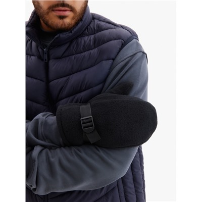 Варежки флисовые зимние мужские, размер 25 см, чёрные