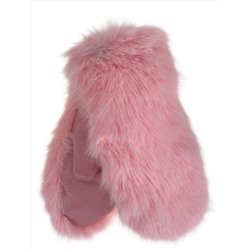 Зимние женские варежки,  цвет  розовый