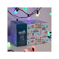 Гирлянда «Нить» 10 м с насадками «Шарики 2.5 см», IP44, тёмная нить, 100 LED, свечение мульти (RG/RB), мигание, 220 В