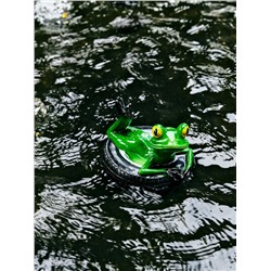 Садовая фигура из полистоуна «Лягушка на шине», 14×13×9.5 см, водоплавающая