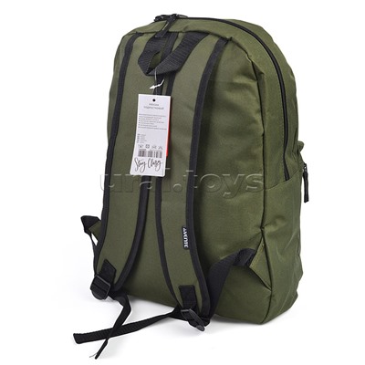 Рюкзак "Khaki" подростковый 40x29x17 см (14 л) 250 г, 1 отделение на молнии, 1 передний карман, темно-зеленый
