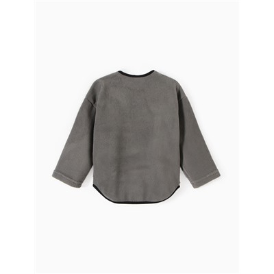 Свитшот флисовый детский MINAKU: Fleece Soft, графит, рост 116 см