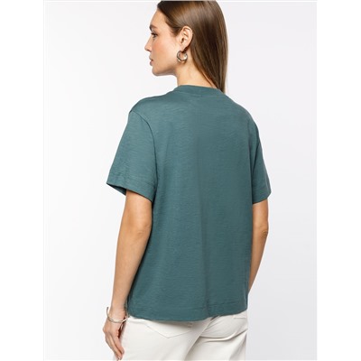 Футболка из фактурного полотна с авторским принтом