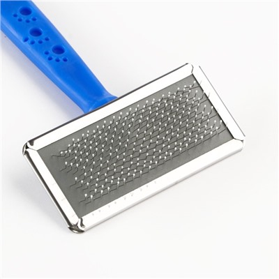 Пуходёрка «Лапки» средняя, 9×12 см, с каплями, синяя