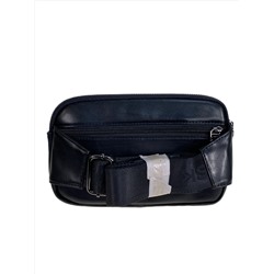 Сумка мужская на пояс из натуральной кожи, цвет черный