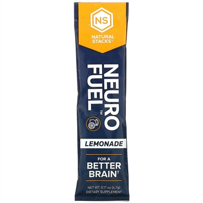 Natural Stacks, Neuro Fuel Lemonade, 20 Stick Packs, 0.17 oz ( 4.7 g) Each
