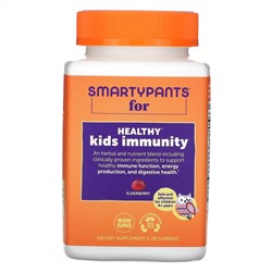 SmartyPants, Healthy Kids Immunity, укрепление иммунитета для детей от 4 лет, вкус бузины, 28 жевательных таблеток