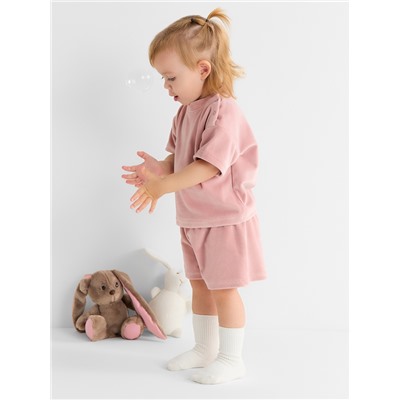 Костюм (шорты и футболка) Крошка Я Plushy, р. 74-80 см, розовый