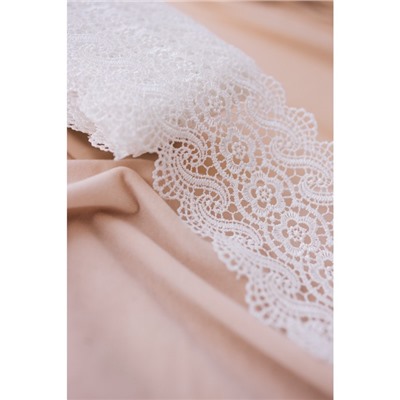 Кружево гипюровое, 105 мм, 6.8±0.5 м, цвет белый