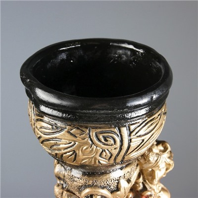 Фигура с кашпо «Девушка Диана», 2 л, 24×36×79 см, гипс, цвет бронза