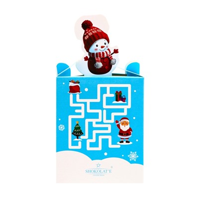 Сладкий новогодний подарок «Теремок со снеговиком», 110 г, МИКС