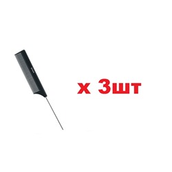Dewal Гребень для волос с металлическим кончиком CO-6105  20,5см черный 3шт