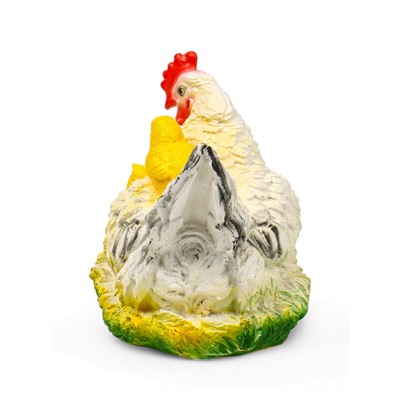 Садовая фигура из гипса «Курица наседка с цыплятами», 22×20×30 см