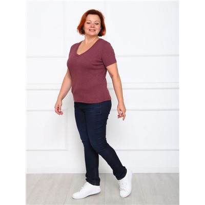 Футболка "Дубль" (Бордовый меланж)