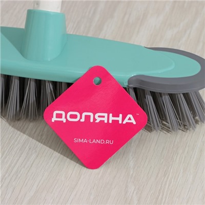 Щётка для подметания пола с силиконовыми отбойниками Доляна, окрашенный металлический черенок, 27×6×126 см, МИКС