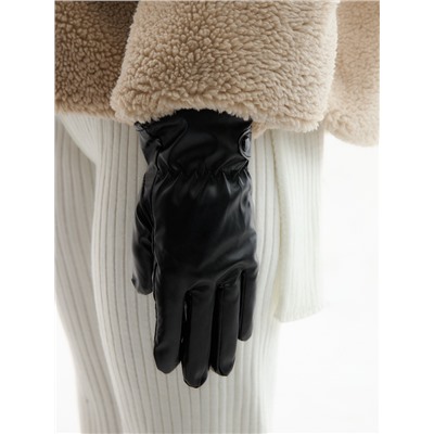 Перчатки женские зимние, безразмерные, с утеплителем, чёрные