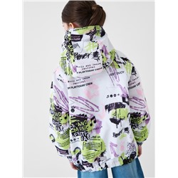 Куртка текстильная с полиуретановым покрытием для девочек (ветровка)