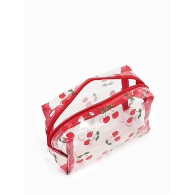 Косметичка женская «Вишенка», для бассейна, на молнии, прозрачная