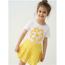 Комплект трикотажный для девочек: фуфайка (футболка), шорты