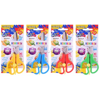 Ножницы детские "Cosmo" 13 см, пластиковые кольца с упором, в картонном блистере