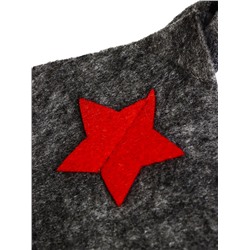 Набор для бани «Буденовец», 3 предмета: шапка, коврик, рукавица, серый, «Добропаровъ»