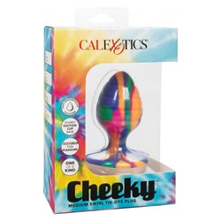Яркая анальная пробка Cheeky Medium Swirl Tie-Dye Plug - 7,5 см.