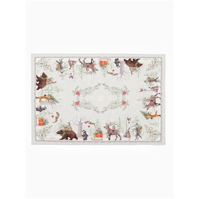 Скатерть «Этель. Новогоднее чудо», бежевая, 150×110 см ±3 см