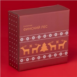 Салатник новогодний Доляна «Финский лес», 580 мл, 15,5×6 см, фарфор, белый