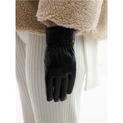 Перчатки женские, безразмерные, с меховым утеплителем, чёрные