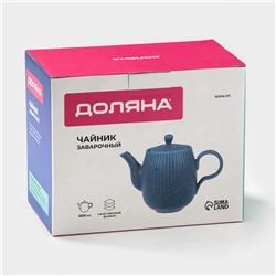 Заварочный чайник Доляна «Коралл», 600 мл, фарфор, синий