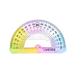 Набор геометрический "Rainbow Flex" малый, 3 предмета (линейка 20 см, угольник 30°/60°/90°, транспортир) полупрозрачный радужный, в пластиковом блистере