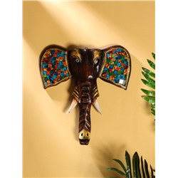 Сувенир интерьерный «Голова слона», 30×4×30 см, дерево