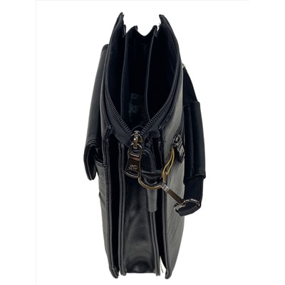 Мужская сумка из натуральной кожи  цвет черный