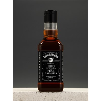 Подарочный набор «Крутой мужик», гель для душа во флаконе виски 250 мл и полотенце, Чистое счастье