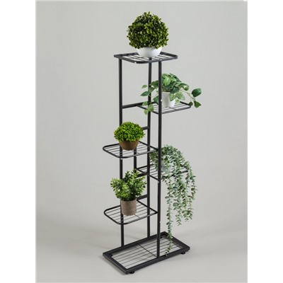 Подставка для цветов Greengo, 6 полок, 44×22×105 см, напольная, металл, тёмно-серая