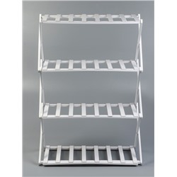 Стеллаж универсальный, 4 полки, 50×25×68 см, напольный, открытый, белый, Greengo