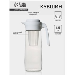 Кувшин Renga «Дэйзи», 1.5 л, 10×29 см, с пластиковым фильтром, стекло, прозрачный