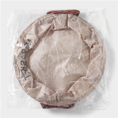 Корзина для хранения с ручками круглая Доляна My Basket, 30×30×13, бежевая
