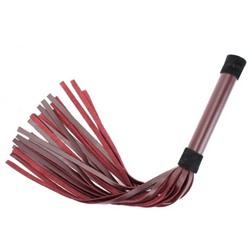 Бордовая плеть Maroon Leather Whip с гладкой ручкой - 45 см.