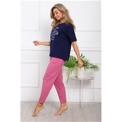 1018 Пижама (Синий,брусничный)