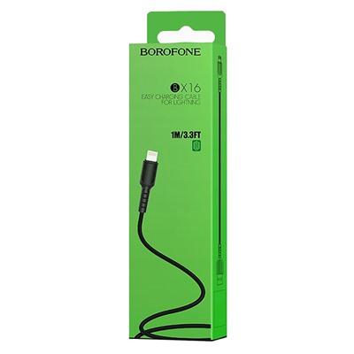 Кабель USB - Apple lightning Borofone BX16 Easy 10W 100см 2A  (black)