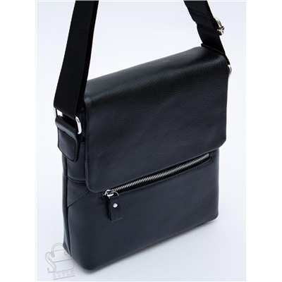 Сумка мужская кожаная 013H black Heanbag в Новосибирске