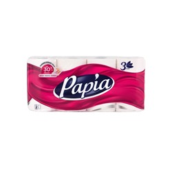 Туалетная бумага Papia Professional, 3 слоя, 8 рулонов