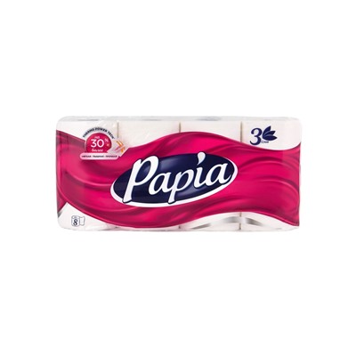 Туалетная бумага Papia Professional, 3 слоя, 8 рулонов