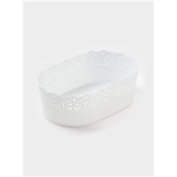 Корзинка для хлеба и фруктов IDEA «Ажур», пластик, 14×22×8 см, белая
