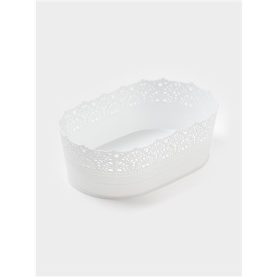 Корзинка для хлеба и фруктов IDEA «Ажур», пластик, 14×22×8 см, белая