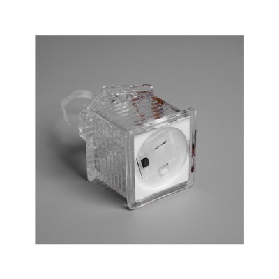 Ёлочная игрушка «Домик», 7 см, от батареек, свечение мульти (RGB)